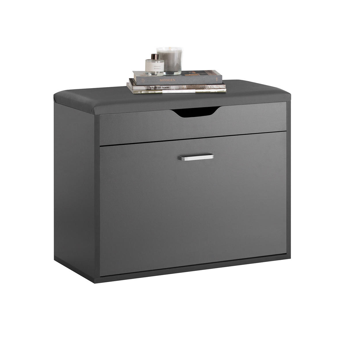 SCHUHBANK Grau - Grau, Holzwerkstoff (60/50/30cm) - SoBuy