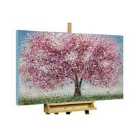 ÖLGEMÄLDE 120/80 cm - Blau/Pink, Holz/Textil (120/80cm) - KUNSTLOFT