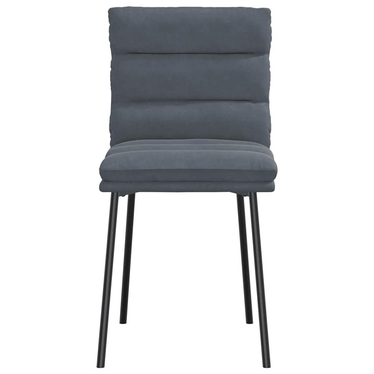ESSZIMMERSTÜHLE 2 Stk. Dunkelgrau Samt 45*54*83cm - Dunkelgrau, Metall (45/83/54cm) - ZMH