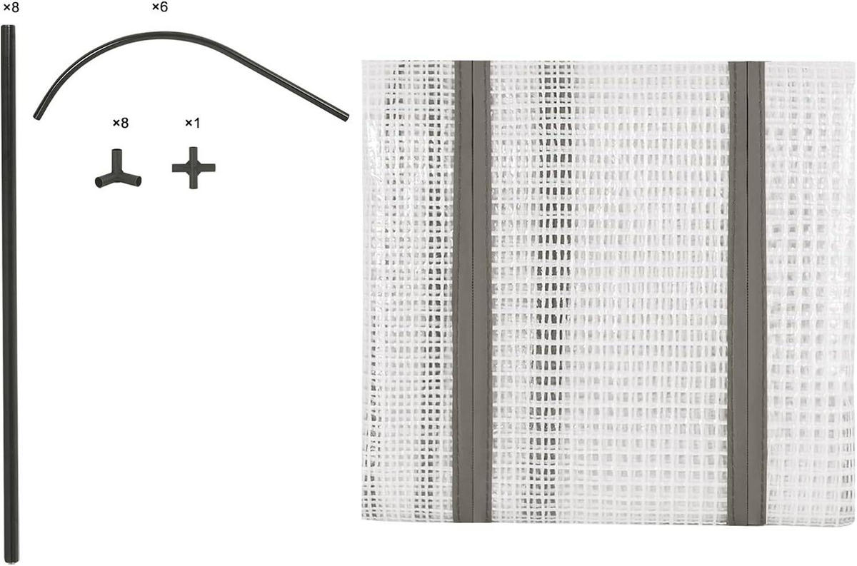 FOLIENGEWÄCHSHAUS, PE Gitterfolie, 130 x 60 x 50 cm - Weiß, Textil/Metall (130/50/60cm) - Woltu