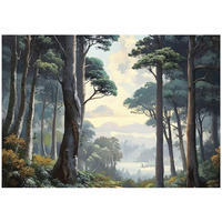 FOTOTAPETE 3D Effekt Wald Natur 350x250 - Multicolor, Papier (350/250cm) - Wallarena