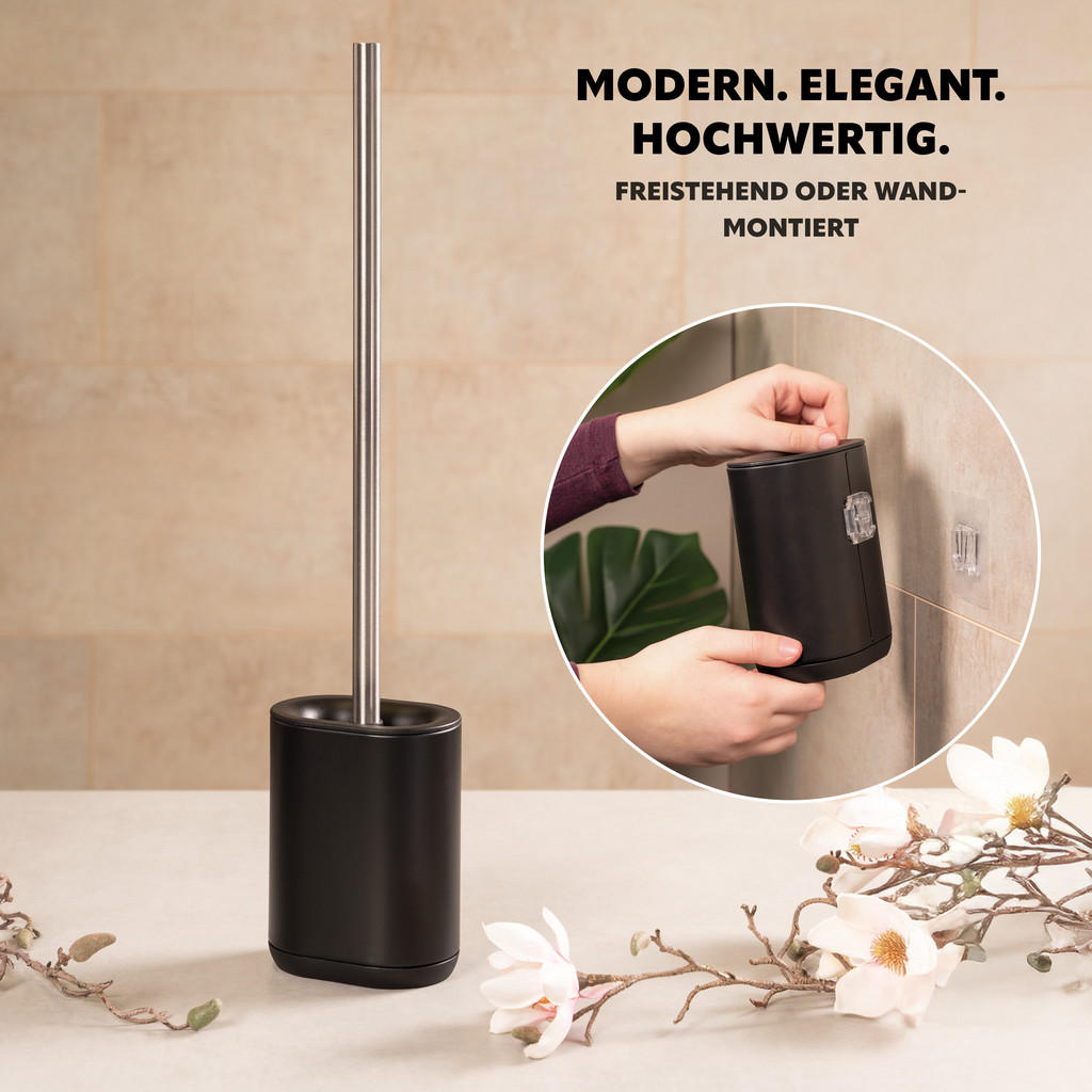 Thumbnail - bremermann Wc-Garnitur, Schwarz, Metall, 11x53x8 cm, Badezimmer, WC Ausstattung, WC Bürstengarnituren