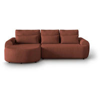 ECKSCHLAFSOFA Olivio L Rot - Rot/Schwarz, Kunststoff/Textil (266/170cm) - Beautysofa