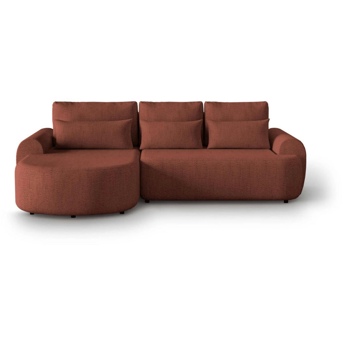 ECKSCHLAFSOFA Olivio L Rot - Rot/Schwarz, Kunststoff/Textil (266/170cm) - Beautysofa