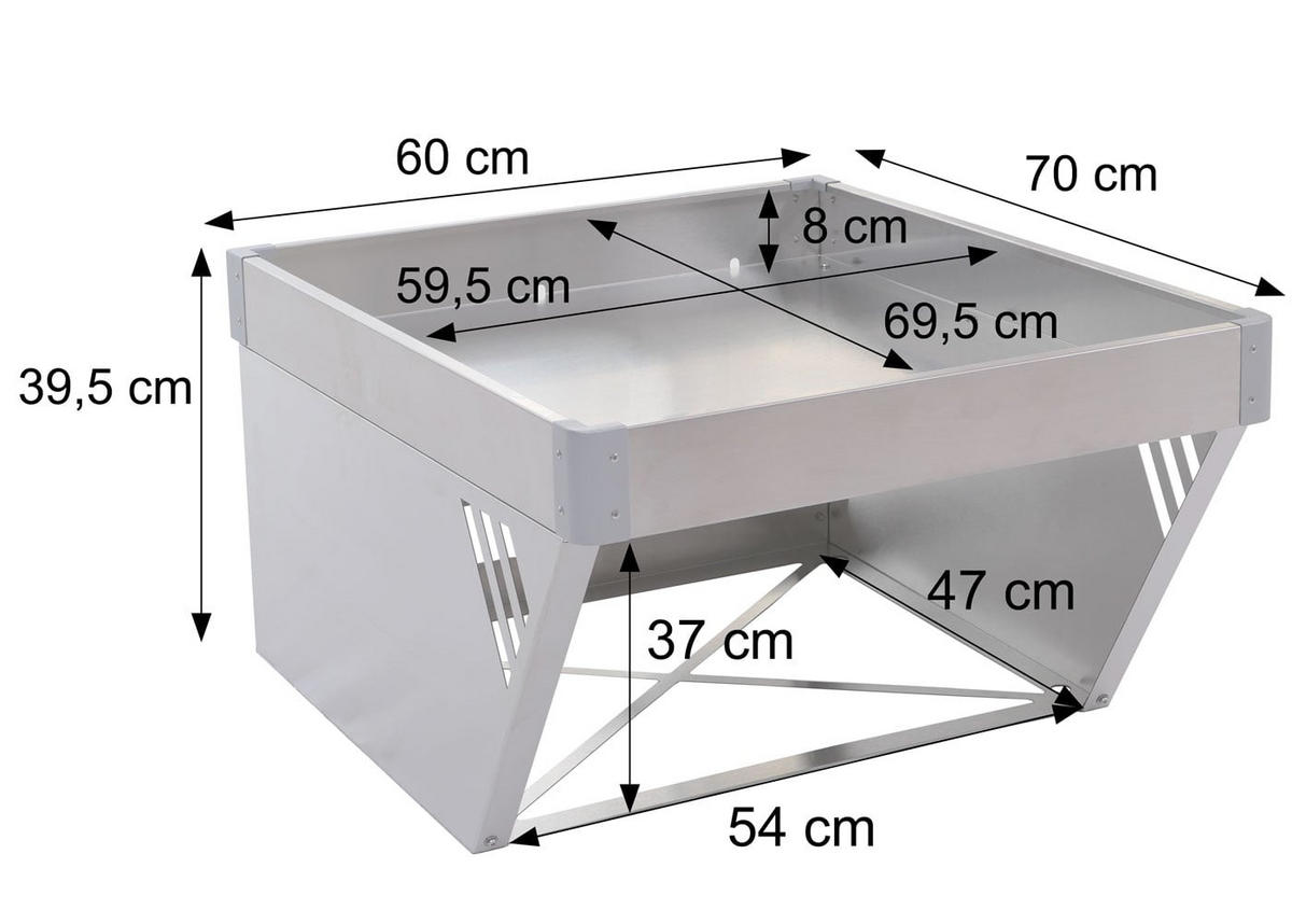GARÁŽ pro sekačku Grey - šedá, kov (60/39/70cm) - MCW