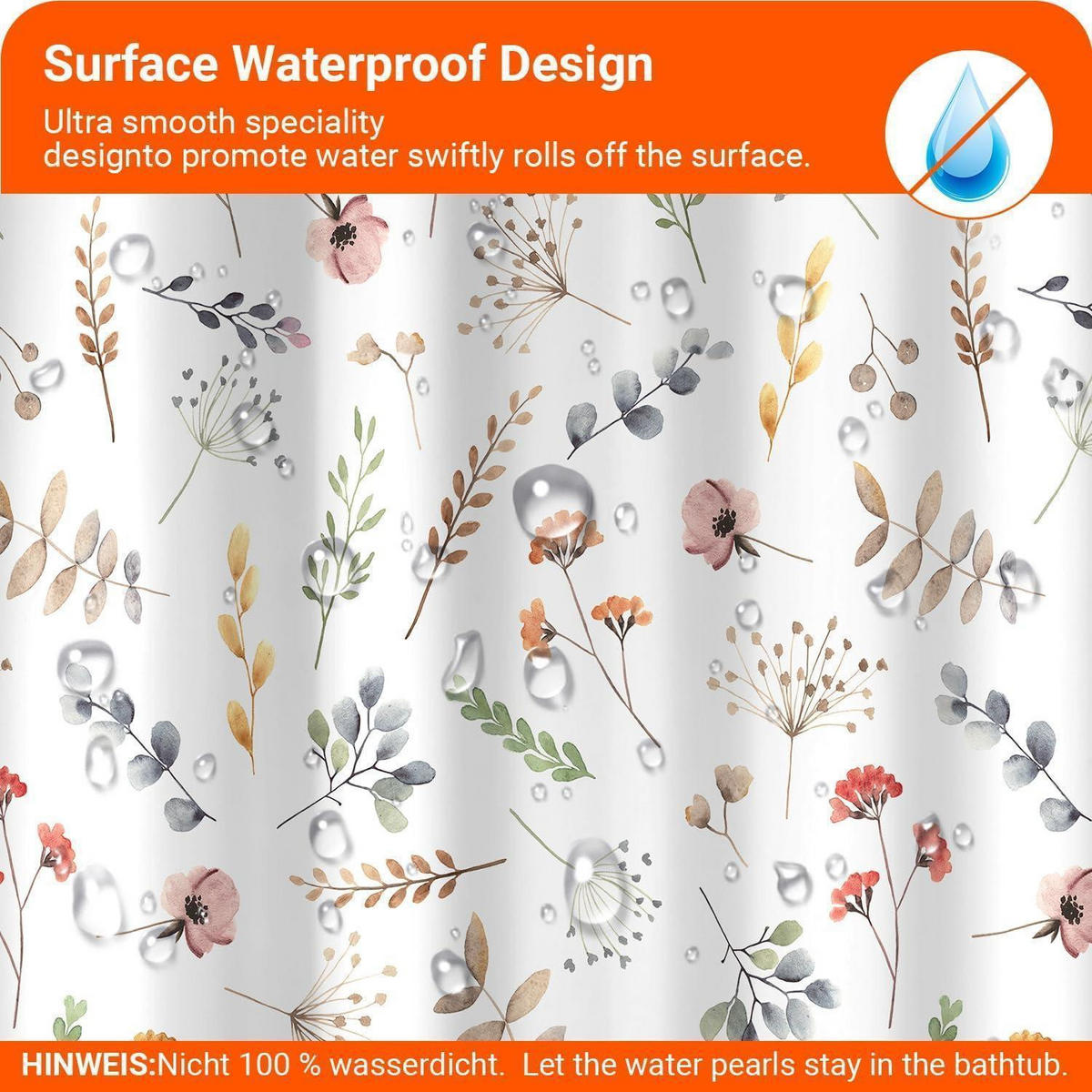 DUSCHVORHANG Grasblätter 240 x 200 cm - Multicolor, Textil (240/200cm)