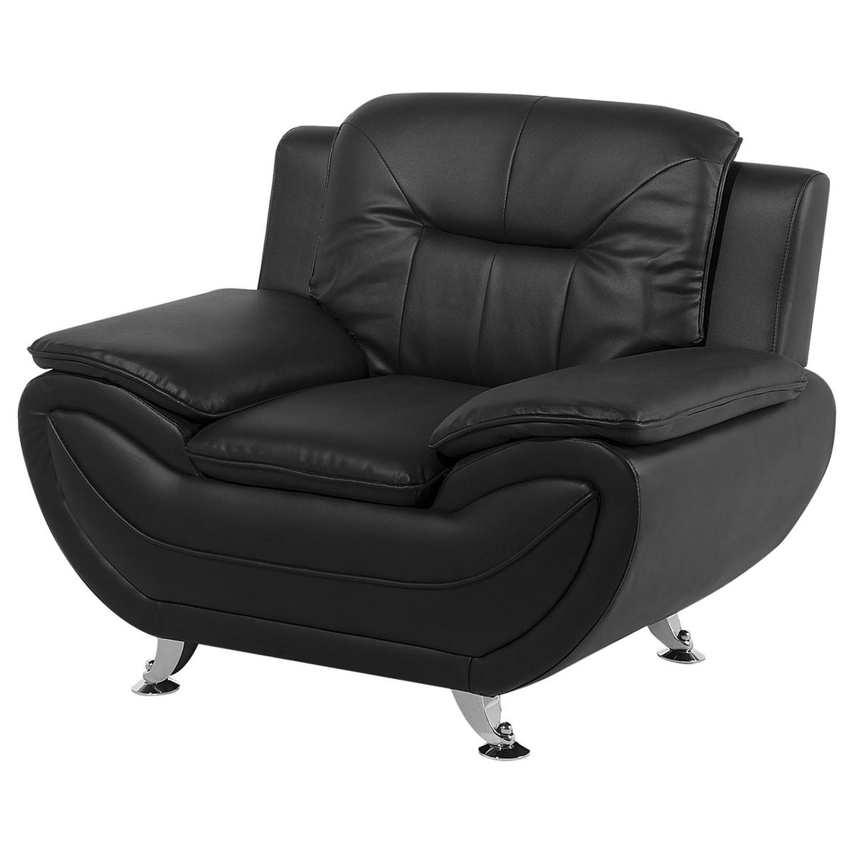 SESSEL Kunstleder Schwarz Leira - Schwarz, Kunststoff/Textil (113/88/86cm) - Beliani