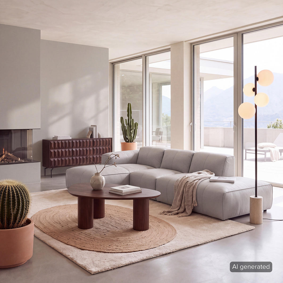 ECKSOFA mit Chaiselongue - Hellgrau/Schwarz, Leder/Kunststoff (290/173cm) - home24