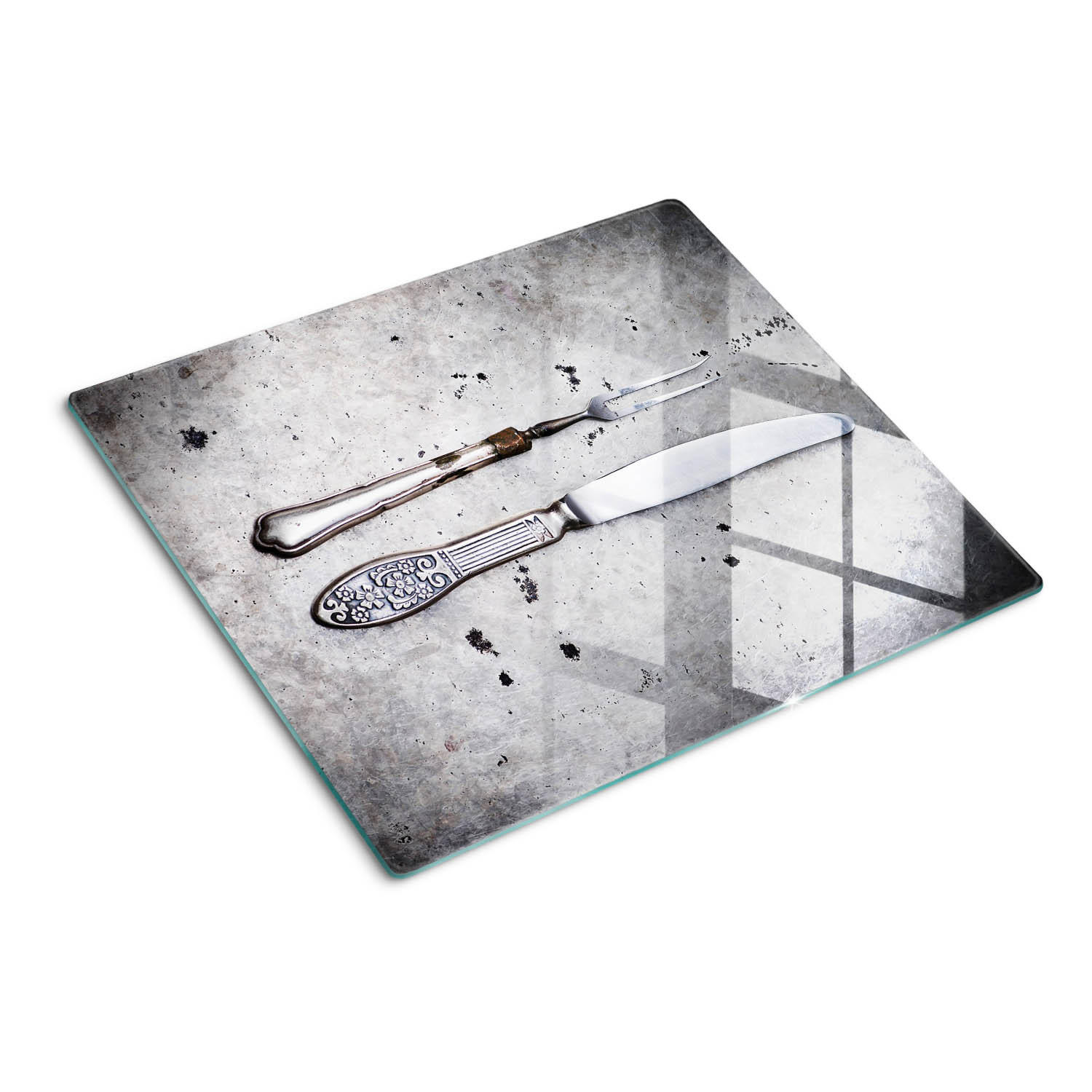 Tulup Glasplatte Silber 60x0.4x52 cm