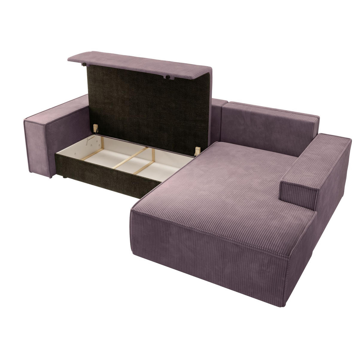 ECKSOFA Farese New Rosa mit Cordbezug, rechts - Pink/Schwarz, Kunststoff/Textil (167/267cm) - Selsey