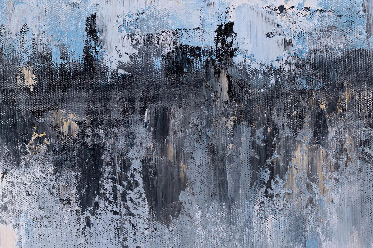 ACRYLBILD HANDGEMALT 100/75 cm - Blau/Weiß, Holz/Textil (100/75cm) - KUNSTLOFT