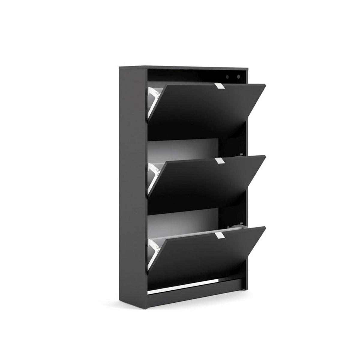 SCHUHKIPPER schwarz - Schwarz, Holzwerkstoff (70/124/24cm) - ebuy24