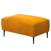 POLSTERHOCKER - Gelb/Schwarz, Textil/Metall (90/45/60cm) - home24