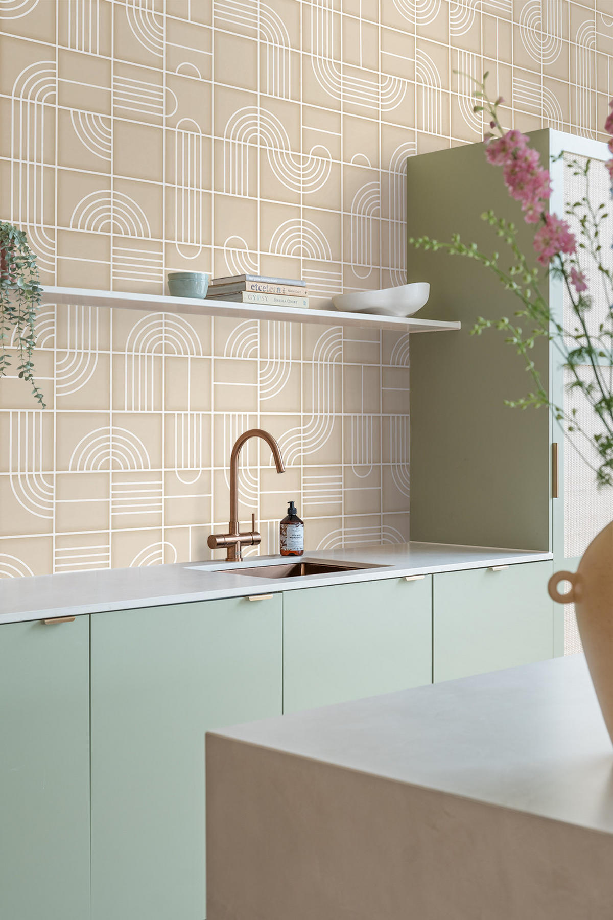 FOTOTAPETE 3D-Muster 150 x 279 cm - Beige, Papier (150/279cm) - ESTAhome