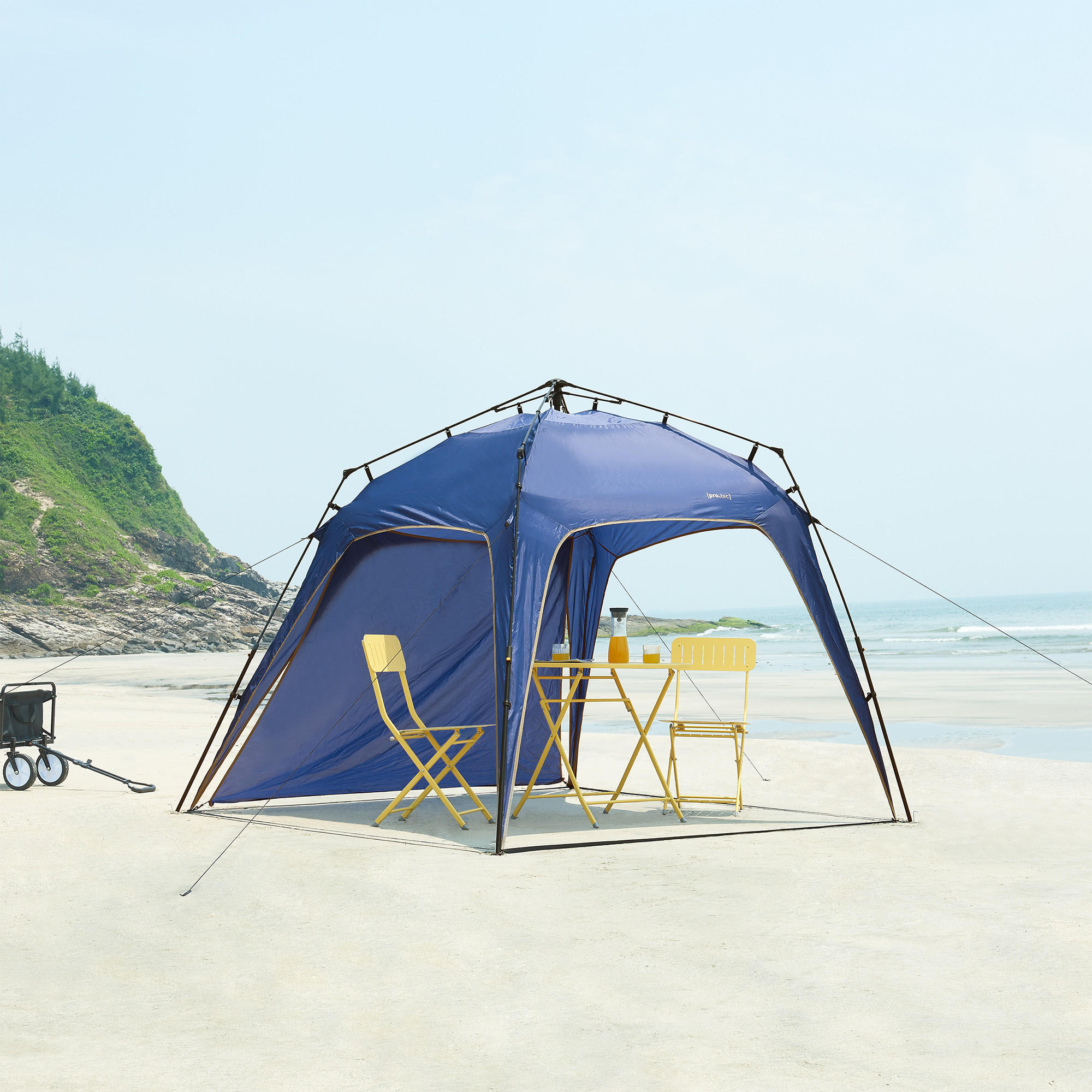 Thumbnail - pro.tec Led-Pavillon, Blau, Textil, 250x190x250 cm, Sonnen- & Sichtschutz, Pavillons & Pergolas