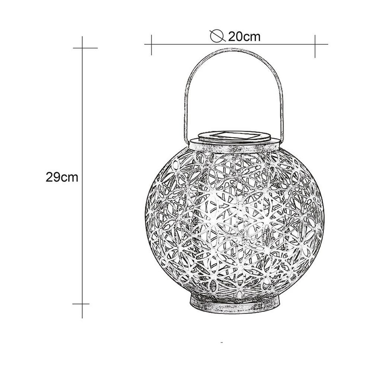 LED AUSSENLEUCHTE Solarleuchte Geflecht Silber-Antik - Silberfarben, Metall (20/20/29cm) - Globo Lighting
