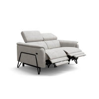 RELAXSOFA RODEN 2-Sitzer mit 2 Relax, creme, Veloursstoff - Creme, Holz/Textil (148/82/103cm) - Wozimo