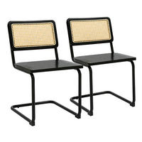 STUHL 2-tlg., Schwarz - Schwarz, Holz/Metall (55/79/48cm) - Oviala