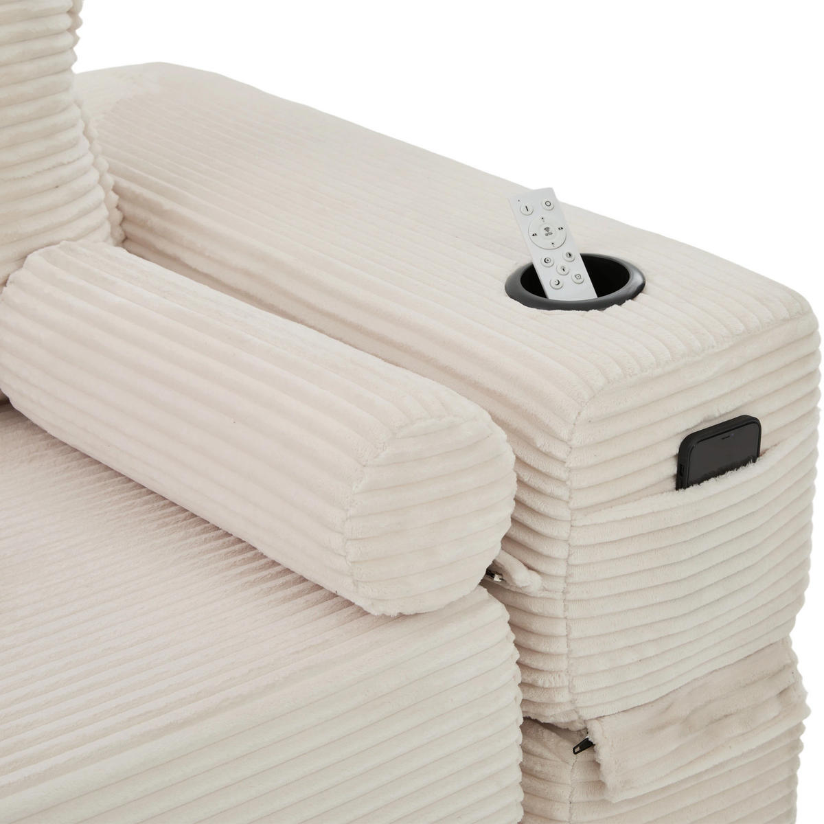 SCHLAFSOFA DE-33818 3-Sitzer mit Federkern Beige - Beige, Textil (232/80/98cm) - ComfortXL