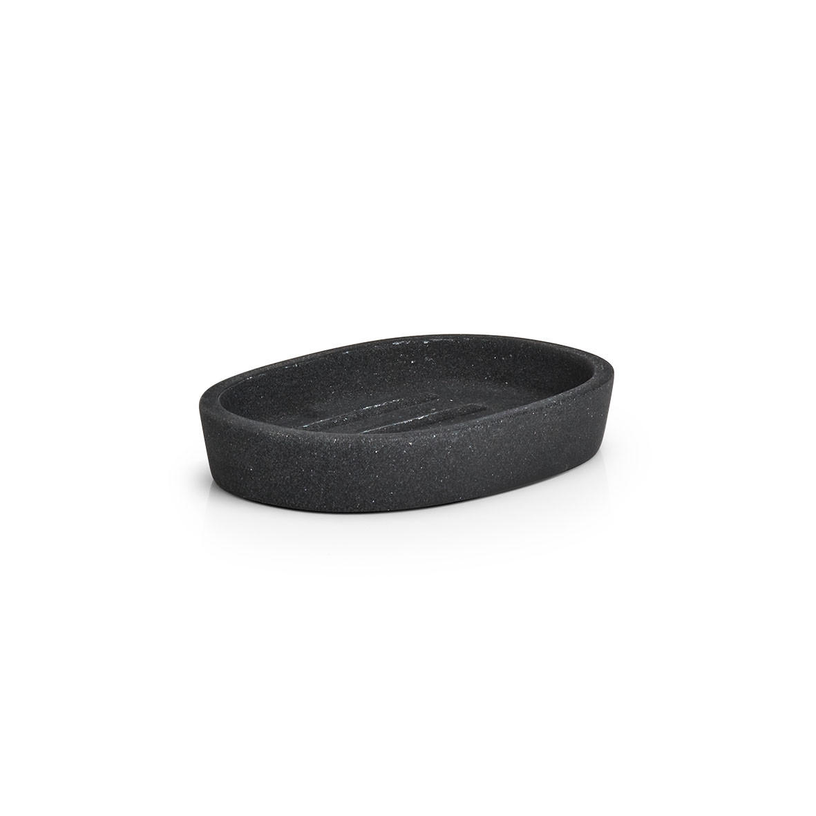 SEIFENSCHALE Dark Stone - Schwarz - Schwarz, Stein (11.7/2.1/8.3cm) - Zeller Present