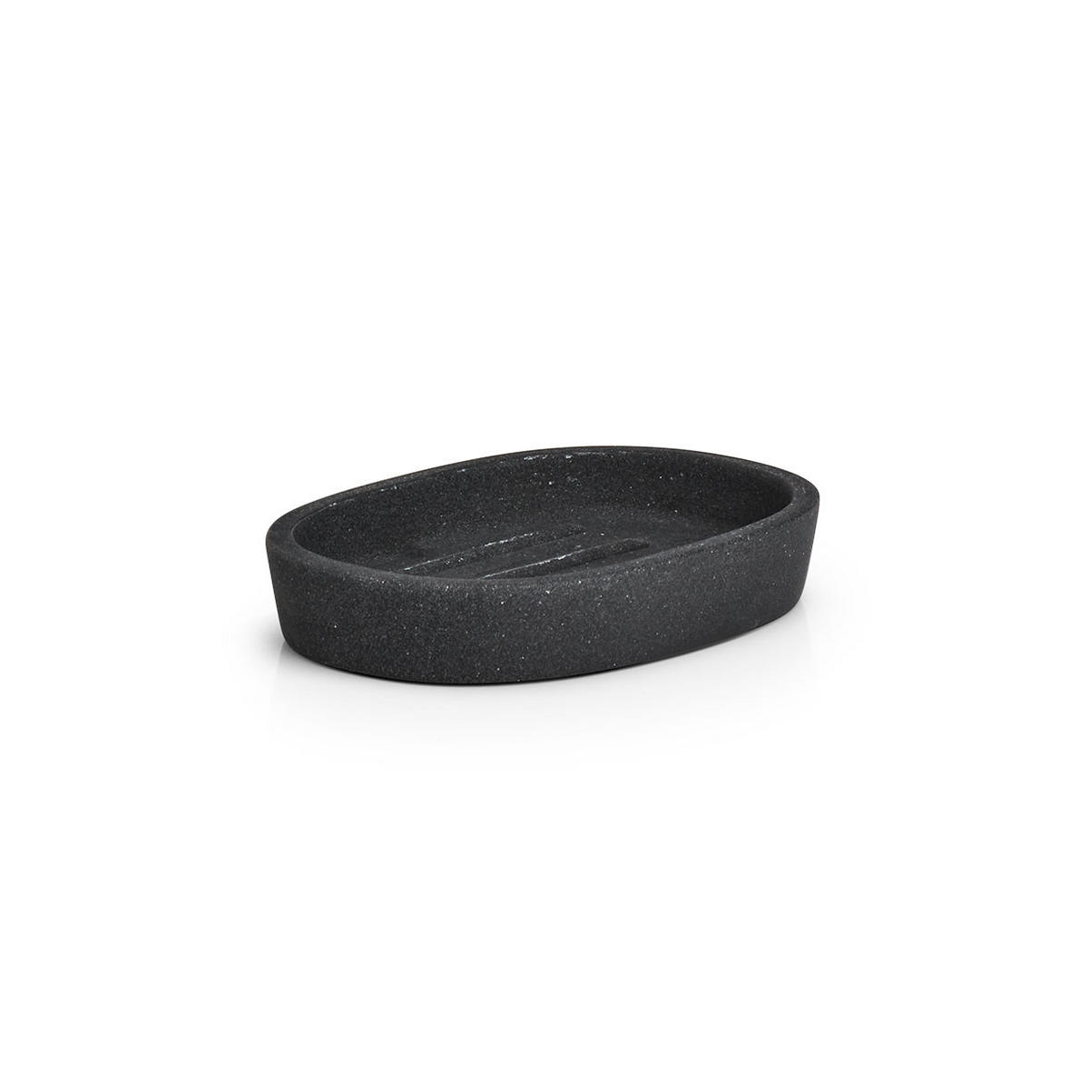 SEIFENSCHALE Dark Stone - Schwarz - Schwarz, Stein (11.7/2.1/8.3cm) - Zeller Present