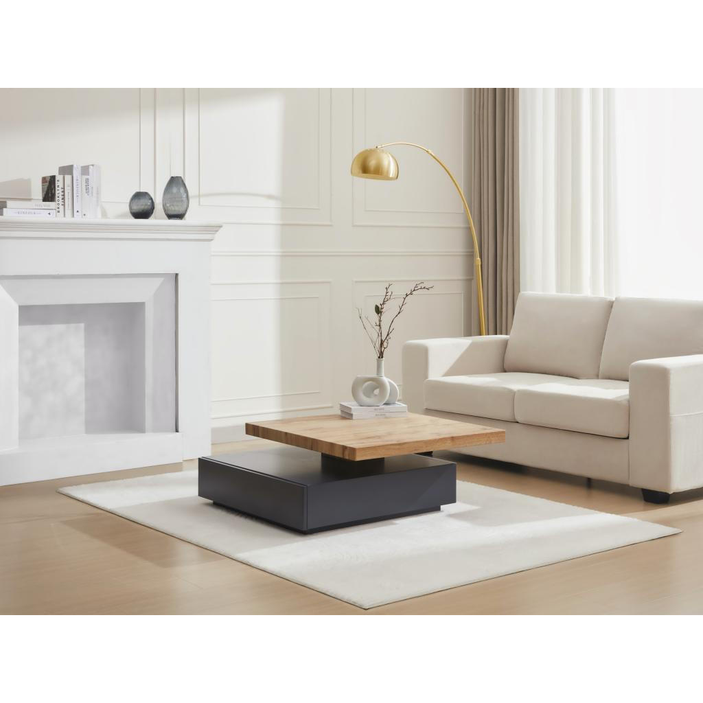 Thumbnail - Vente-Unique Couchtisch, Anthrazit, Holz, 1 Schubladen, Quadratisch, 80x36x80 cm, Wohnzimmer, Wohnzimmertische, Couchtis...