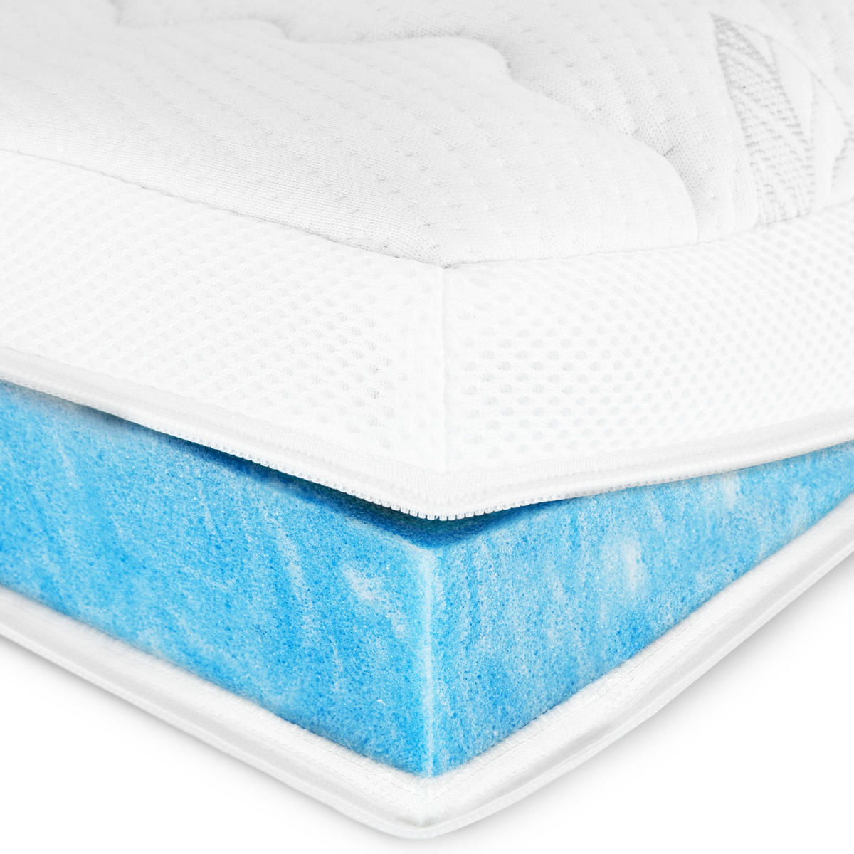 HYPERSOFT TOPPER 150/210 cm - 6cm Höhe & Tencel Bezug - Weiß, Textil (150/210cm) - AM Qualitätsmatratzen