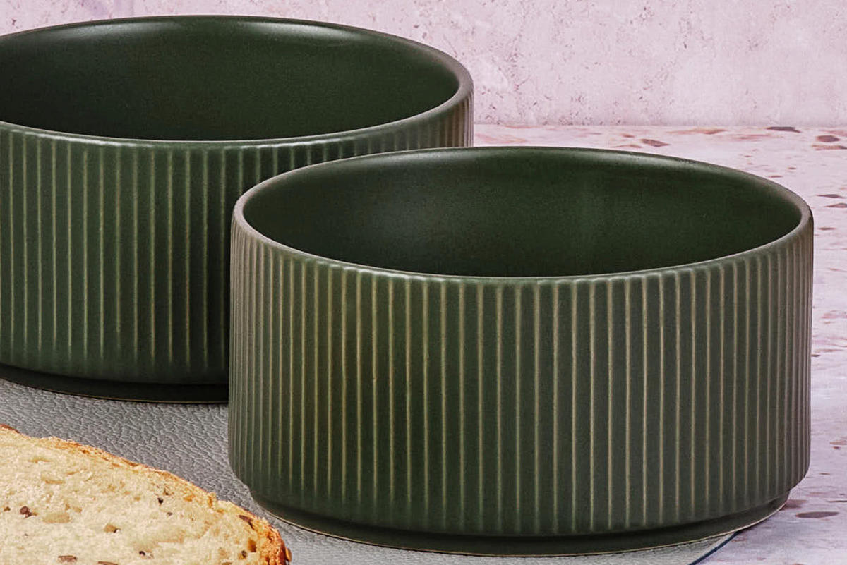 SCHALEN Scandi Ø12cm - 4er-Set - Olive - Grün, Keramik (12cm) - Björn