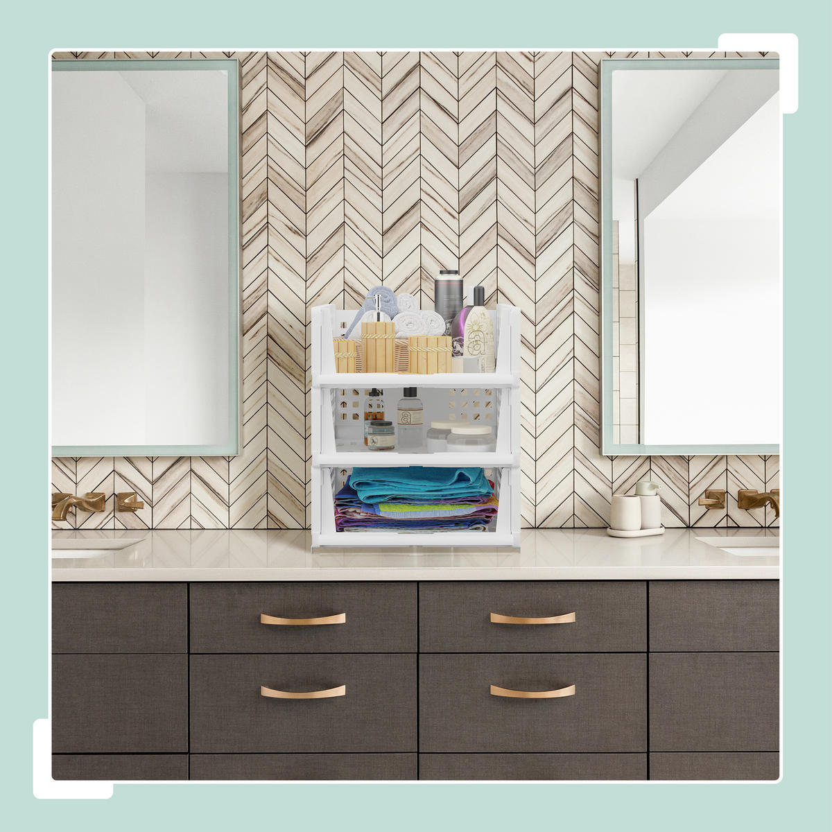 3XSCHRANK Organizer - Weiß, Kunststoff (33.5/13/43.5cm) - Relaxdays