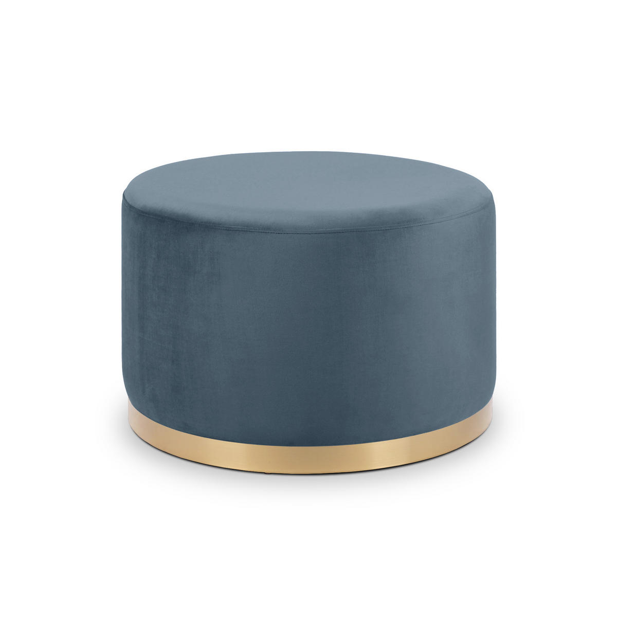 SITZPUFF Charlotte II aus Samt in Celadonblau und goldfarbenem Metall - Hellblau, Holzwerkstoff/Textil (60/40/60cm) - Sicaan