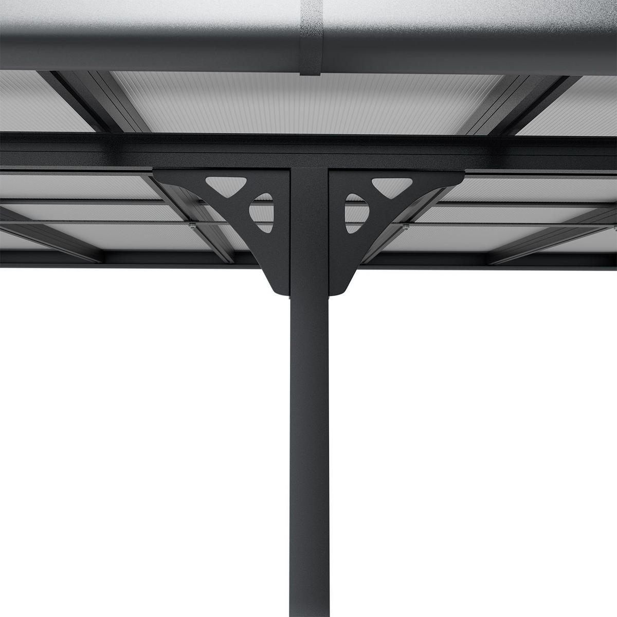 TERRASSENDACH Borneo Aluminium 4x3m dunkelgrau - Dunkelgrau, Metall (435/300/300cm) - Juskys