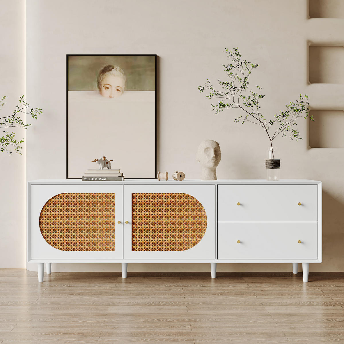 TV-SCHRANK Weiß 180/40/65 cm - Weiß, Holzwerkstoff (40/65/180cm) - Urban Meuble
