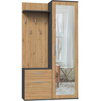 GARDEROBE Fiora 100/180/35 anthrazit+eiche artisan - Chromfarben/Anthrazit, Holzwerkstoff/Kunststoff (100/180/35cm) - Beautysofa