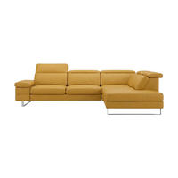ECKSOFA Virage Echtleder Senfgelb - Gelb, Leder/Metall (232/263cm)