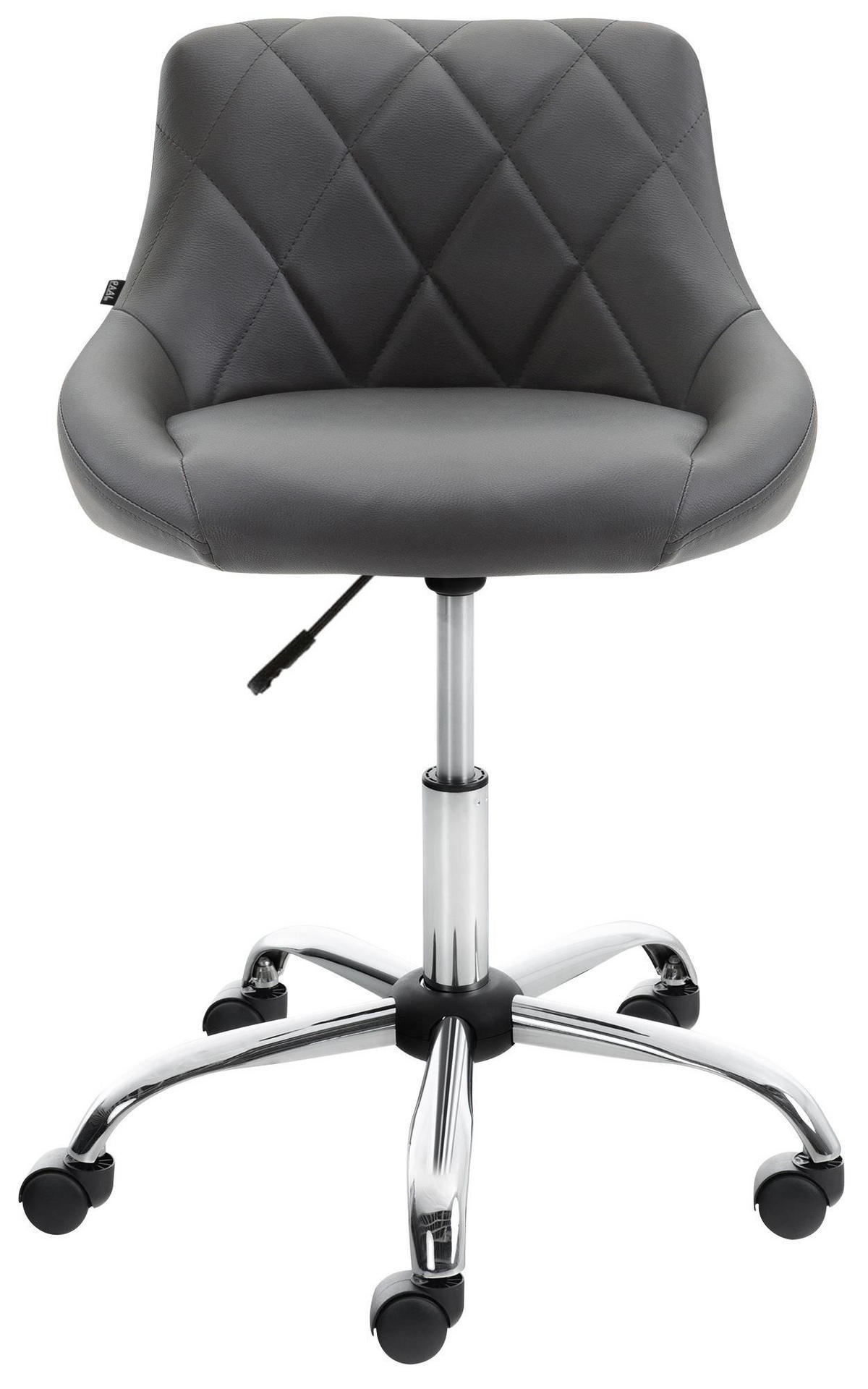 HOCKER Lederlook grau - Chromfarben/Grau, Textil/Metall (47/71/49cm) - CLP