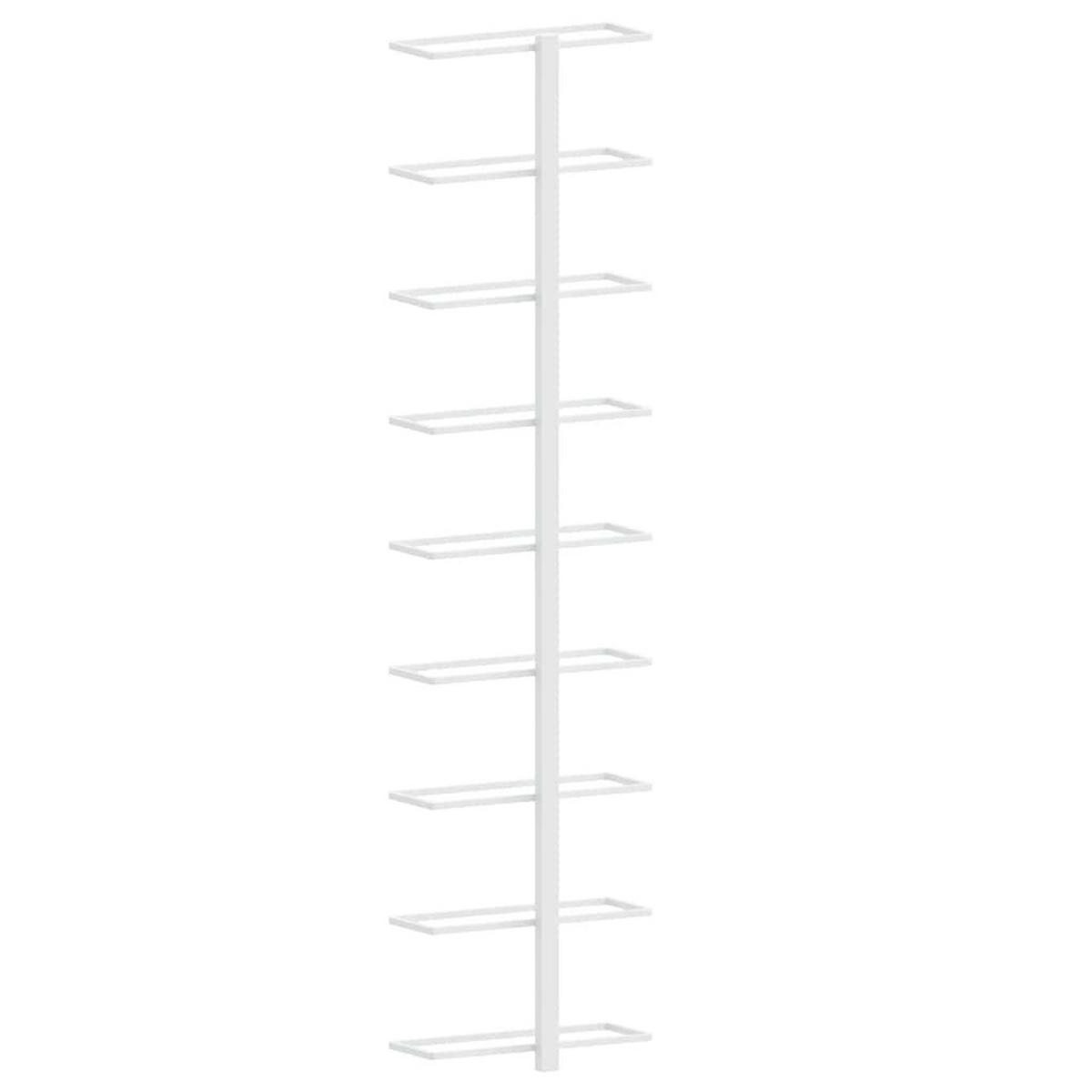 WAND-WEINREGAL Für 9 Flaschen 2er set Weiß Eisen - Weiß, Metall (24/98/9.5cm) - vidaXL