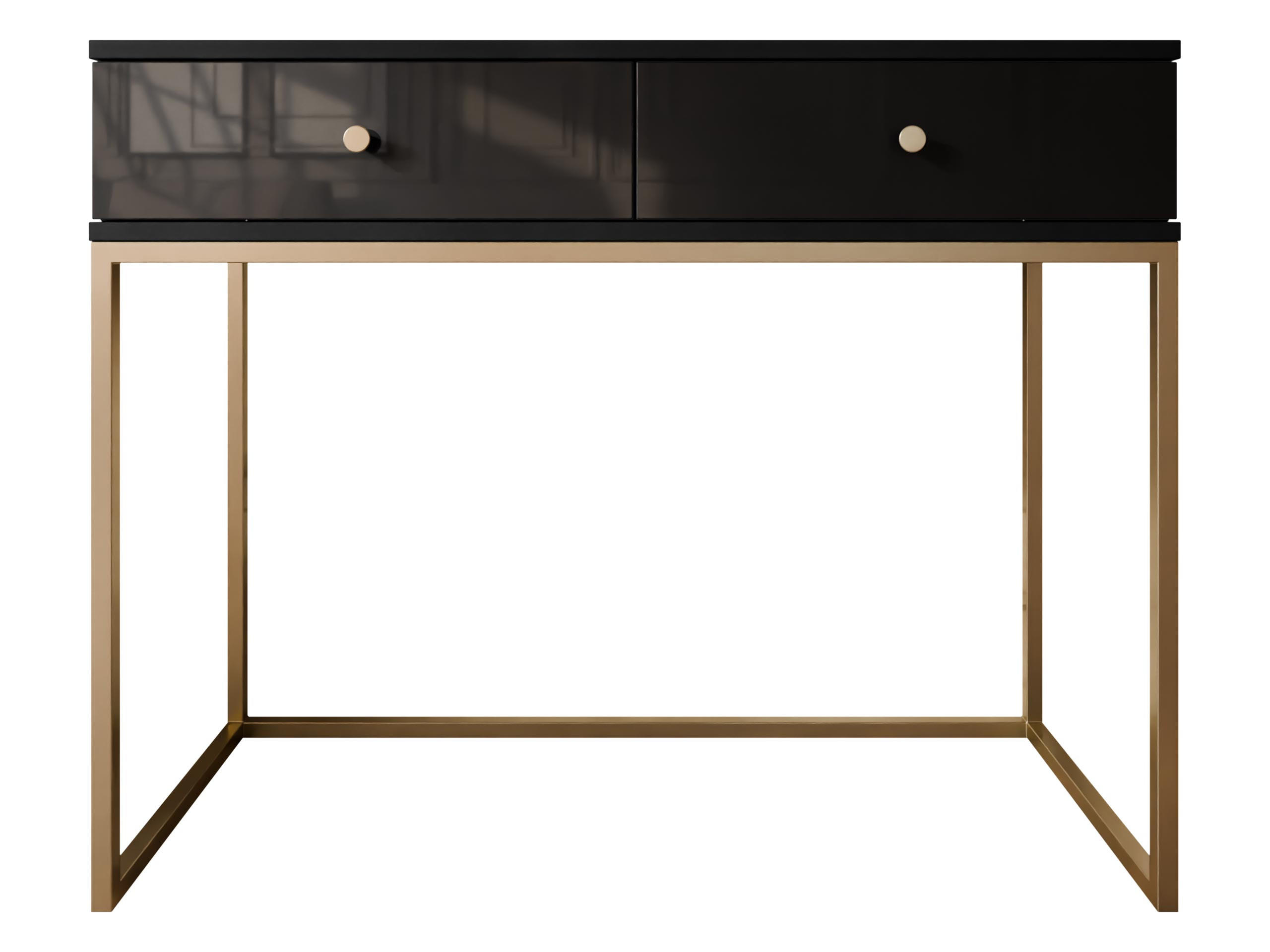 KONSOLENTISCH Esipix - Goldfarben/Schwarz, Holzwerkstoff/Metall (40/100/80cm) - MIRJAN24