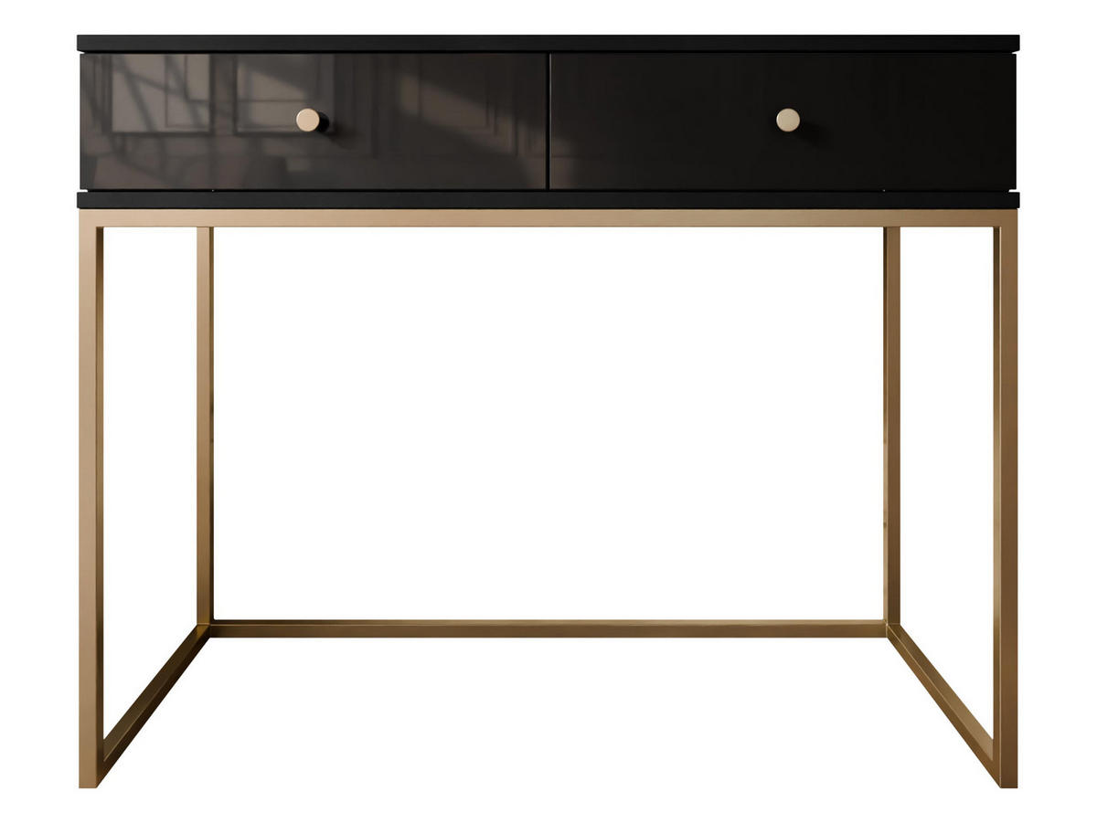 KONSOLENTISCH Esipix - Goldfarben/Schwarz, Holzwerkstoff/Metall (40/100/80cm) - MIRJAN24