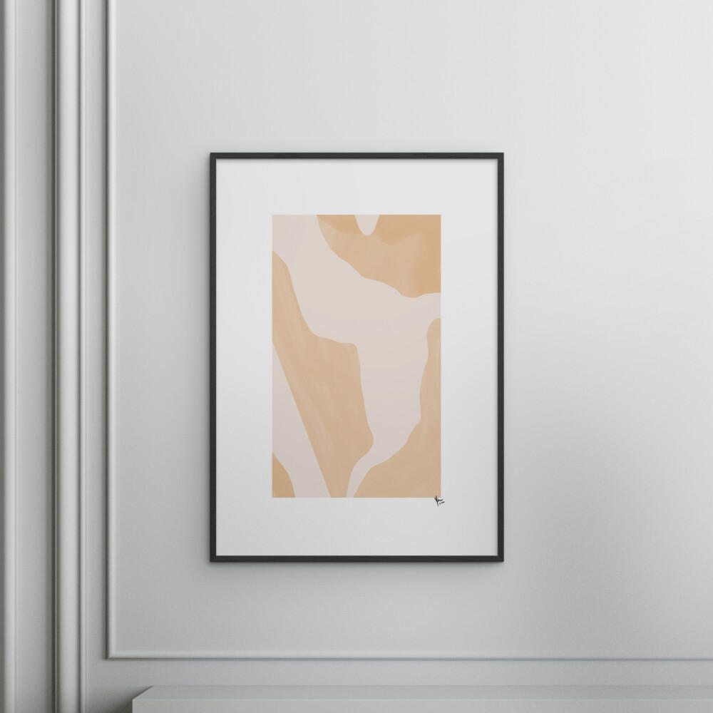 POSTER mit Rahmen N. Atelier - Le Calme - Schwarz/Naturfarben, Holz/Papier (70/100cm) - Poster&Frame
