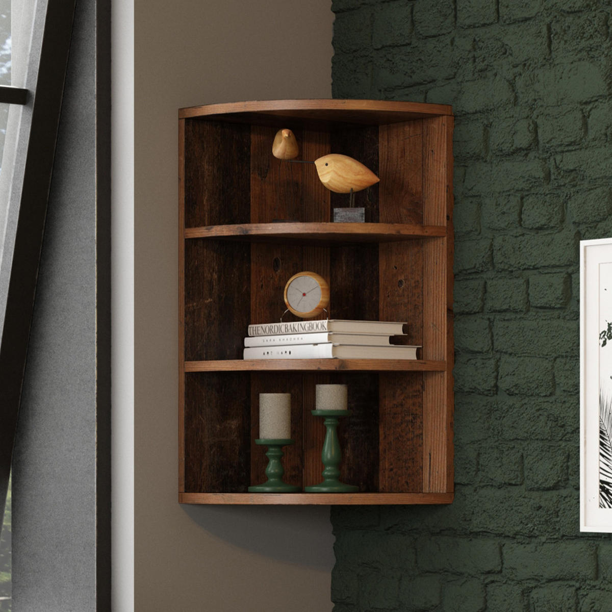 ECKREGAL Ecki Antikholz 30 x 60 cm - Alteiche, Holzwerkstoff (30/60/30cm) - Vicco