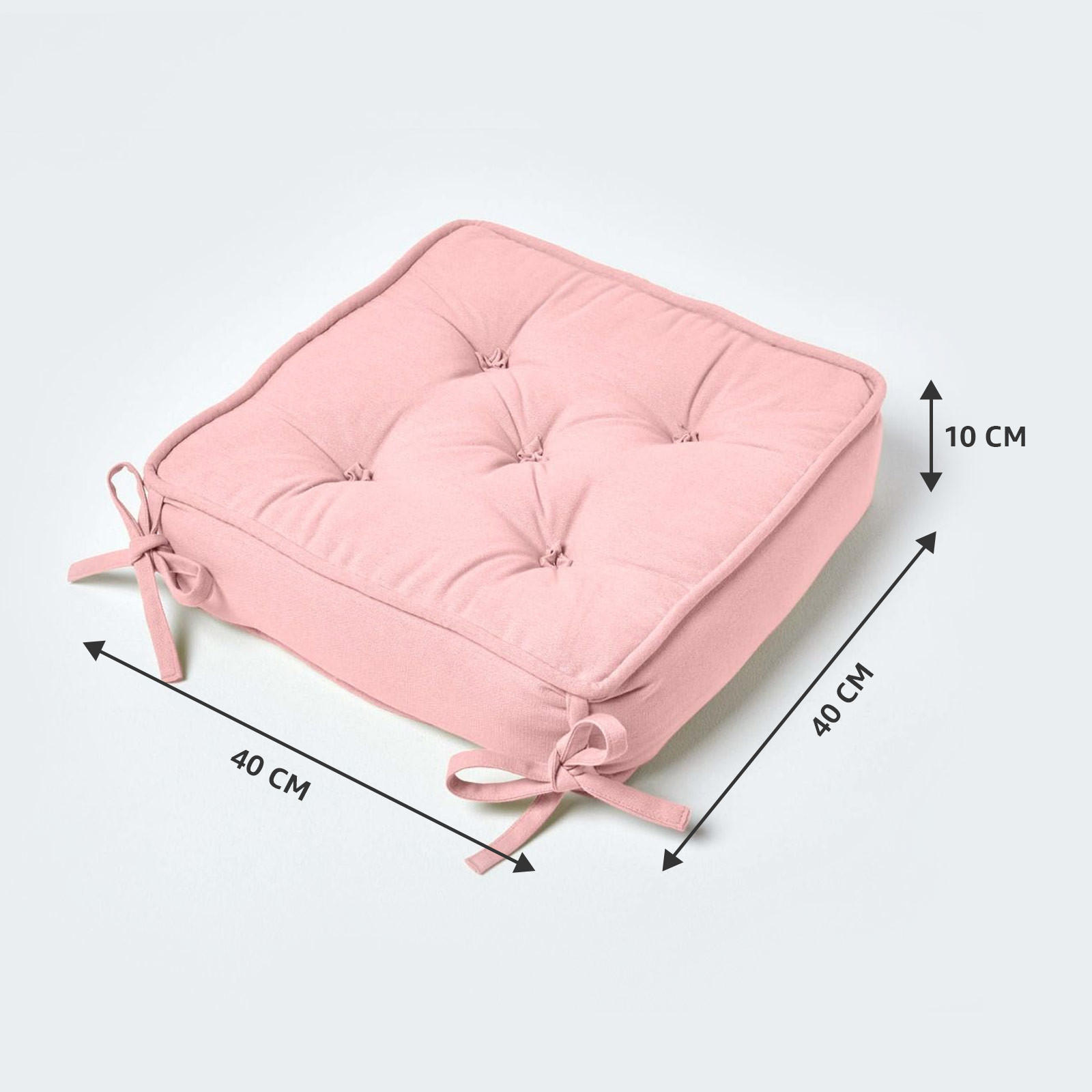 SITZKISSEN rosa 40/40/10 cm – Stuhlkissen Baumwolle - Rosa, Textil (40/40/10cm) - Homescapes