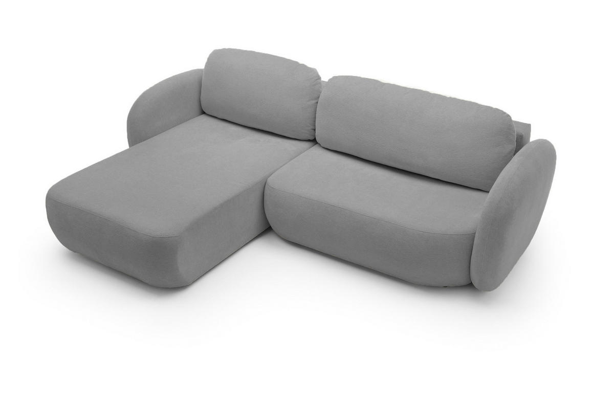 ECKSOFA OLIO L-Form Schlaffunktion mit Bettkasten, lose Rückenkissen, freistehend, LINKS 174x248 cm Dark grey - Dunkelgrau, Holz/Textil (174/248cm) - DomoHome