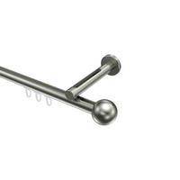 INNENLAUF-GARDINENSTANGEN-SET Siteno Luino 600 cm (geteilt in 3 x 200 cm), 1-läufig, 20 mm Ø Edelstahl-Optik - Edelstahlfarben, Metall (600cm) - INTERDECO
