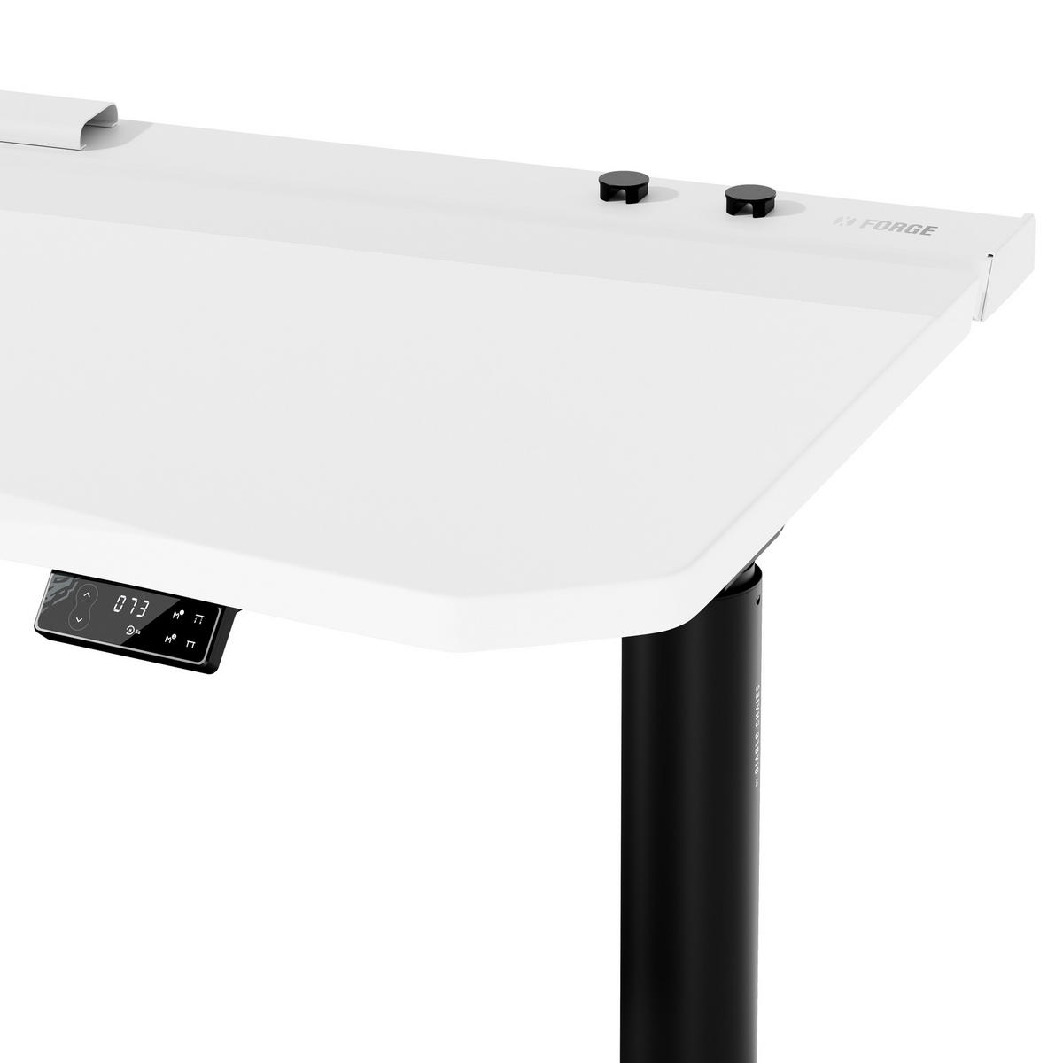 ELEKTRISCH verstellbarer Gaming-Schreibtisch X-Forge 140 x 70 cm - Schwarz/Weiß, Metall (70/140/73cm) - Diablo Chairs