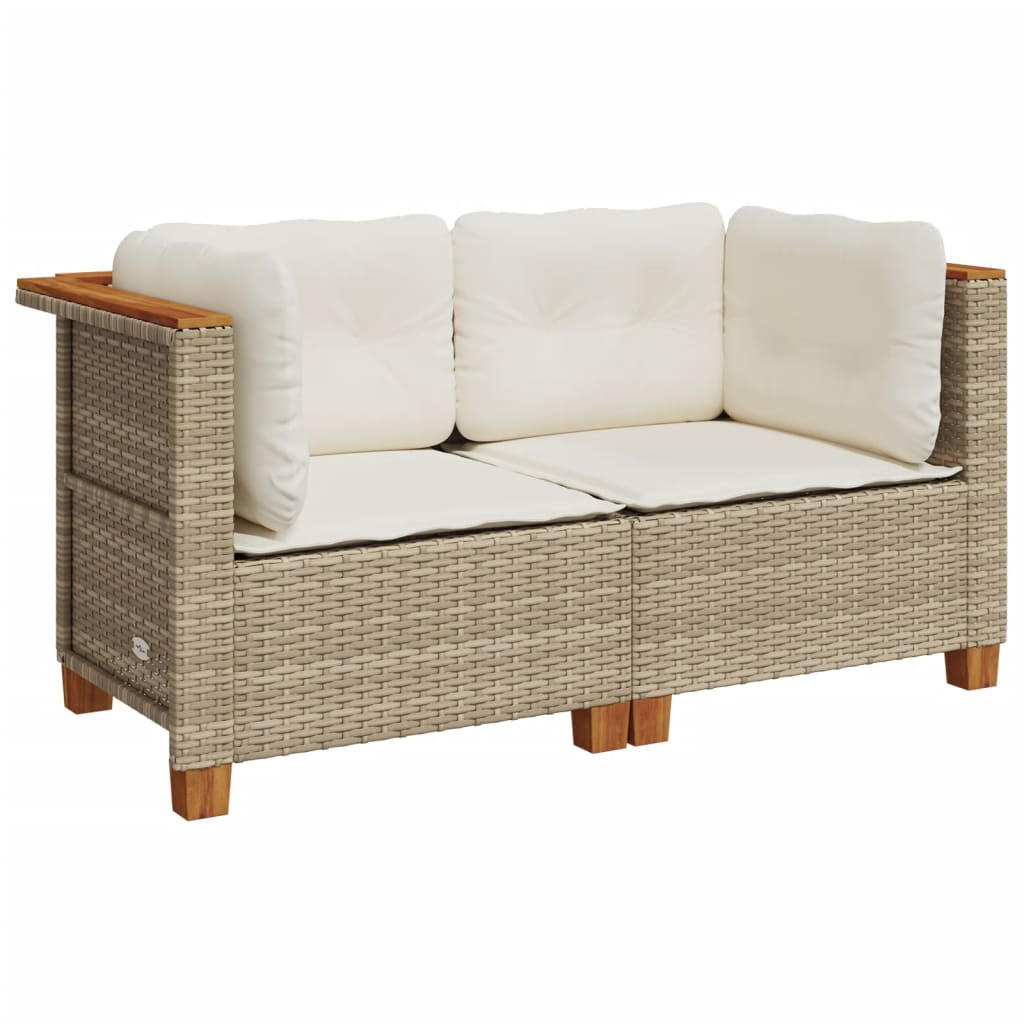 GARTENSOFA TYZAE 127/62/63.5 cm （2-SITZER） - Beige, Holz (127/62/63.5cm) - ZMH