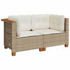 GARTENSOFA TYZAE 127/62/63.5 cm （2-SITZER） - Beige, Holz (127/62/63.5cm) - ZMH