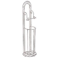 TOILETTENPAPIERSTÄNDER Metall Antik Optikweiß Temuco - Weiß, Metall (20/75/20cm) - Beliani