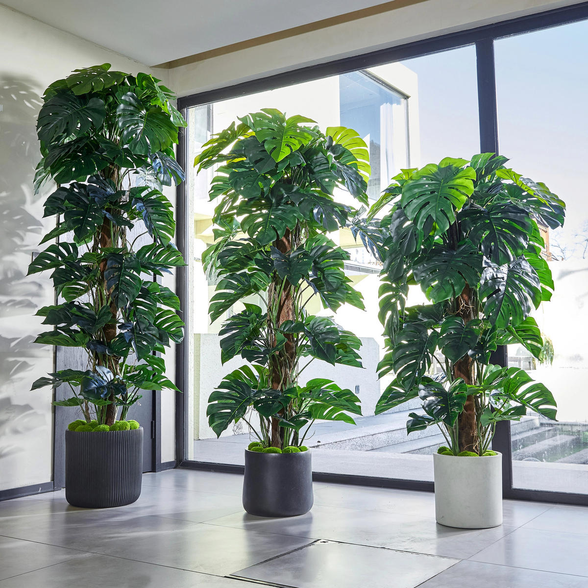 KUNSTPFLANZE Künstlicher Split-Philodendron – Zephira 160 cm - Grün, Kunststoff (160cm) - aplanta