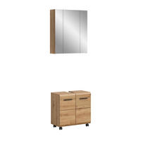 BAD-SET auf Rollen ICE 3-tlg. (B/H/T: ca. 60/185/30 cm) in Artisan Oak Nachbildung/Artisan Oak Nachbildung - Eiche Artisan, Holzwerkstoff (60/185/30cm)