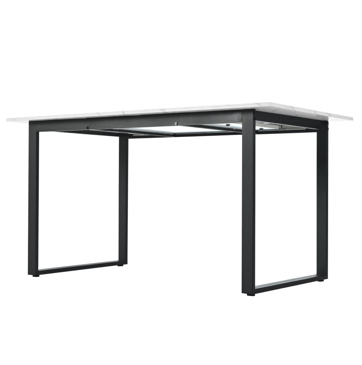 JÍDELNÍ stůl 140/180/80/75 cm bílý z MDF a kovu s rozkládací deskou - bílá, kompozitní dřevo (180/80/75cm) - OKWISH